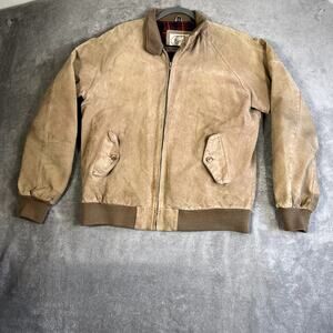Vintage Essex Jacket Coat Mens 46 Long Leather Quilt Lined XL Tan Workwear Chore